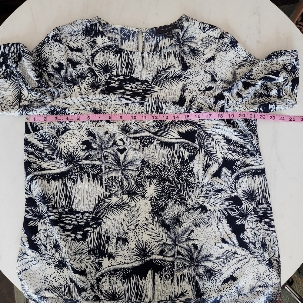 Primark 12 Palm Trees Blue White NWOT - Picture 5 of 11